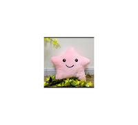 (Pink) 34 cm LED Luminous Light Up Pillow Smile Star Glow Plush Waist Cushion