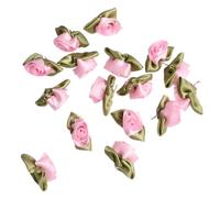 Pink 3cm Handmade Double Tulip Ribbon Flower Decorative Accent