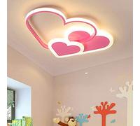 Pink 3D Cutout Heart Ceiling Lamp Led Heart Chandelier Children's Room Ceiling Light Chandelier for Bedroom, Living Room, boy or Girls' Room, 45W, Warm Light, 20.6''