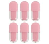 Pink 3ml Oval Empty Lip Gloss Tubes 6pcs Plastic with Wand | Refillable Makeup Tube Kit, Ergonomic Comfort, DIY Versatility for On-the-go Use and Gifting