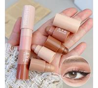 (pink) 4 In 1 Pearlescent Highlighter Eyeshadow Stick Waterproof Lasting Glitter Eye Shadow Eyes Makeup Cosmetics