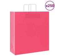 (pink, 45 x 17 x 48 cm/ 250 pcs) vidaXL Paper Bags 250 pcs with Handles White 21x11x28 cm Paper Grocery Bag