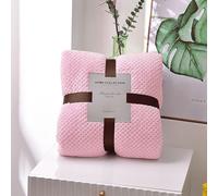 (Pink, 45x65cm/17.71x25.59in) 4 Size Popcorn Waffle Blanket Fleece Travel Throw Sofa Bed Warm Cosy Blanket