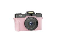 (Pink) 4K 56MP Vlogging Camera for Beginners with 3.0" Flip Screen, 16X Zoom, Auto Focus, 32GB Card