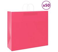 (pink, 54 x 15 x 49 cm) vidaXL Paper Bags 50 pcs with Handles Brown 15x8x21 cm Grocery Paper Gift Bag