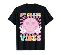 Pink 5th Grade Vibes Smile Face Back to School Fifth Grade T-Shirt