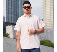 (pink, 5XL) Short Sleeved Shirt Men 'S Business Casual Versatile Professional Clothing Comfortable Loose Fat Man Short Sleeved Shirt 60 -170kg