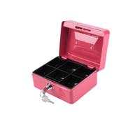 (Pink) 6" Metal Petty Cash Piggy Bank Steel Security Box