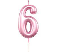 SHATCHI SHATHI Number Pink 6 Candle Birthday edding Anniversary New Year Party Cake Decorations Topper Girls