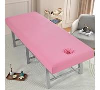 Pink,60x180cm/1.9x5.9ft,Massage Bed Sheet with Face Hole,Elastic All-Round Wrap Beauty Massage Bed Cover Waterproof Massage Table Sheets SPA Couch Covers Massage Table Sheets