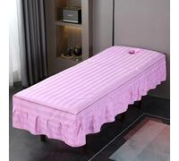 Pink,65x190cm/2.1x6.2ft,Washable Elastic Massage Table Cover with Face Hole,Reusable Spa Treatment Massage Bed Sheet Suitable for Beauty Massage Salons SPA and Therapists