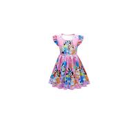 (pink, 7-8 years ) Gentleman-UK Bluey Bandit Bingo Chilli cosplay custome fly sleeve dress