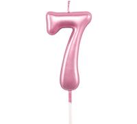 Pink 7 Number Candle Boys Birthday Wedding Anniversary New Year Party Cake Decorations Topper