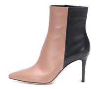 Pink,7 UK,Womens Heeled Ankle Boots Pointed Toe Stiletto High Heels Fashion Colorblock Booties with Side Zipper Evening Party Dress Shoes