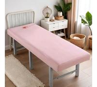 Pink,70x190cm/2.2x6.2ft,Beauty Bed Cover Thicken Cotton Massage Bed Cover with Face Hole,Washable Massage Table Cover Reusable Spa Massage Fitted Sheets with Hole Breather