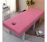 Pink,70x190cm/2.2x6.2ft,Breathable Massage Table Sheets with Face Hole,Solid Color Stretchy Massage Bed Sheets Reusable Beauty Spa Bed Cover Washable Protective Cover