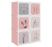 Vidaxl Cube Storage Cabinet For Kids With 6 Cubes Pink Pp