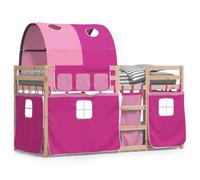 (pink, 90 x 190 cm) vidaXL Bunk Bed with Curtains Kids Twin Sleeper Blue 90x190 cm Solid Wood Pine