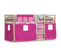 Bunk Bed with Curtains Kids Bed Frame Twin Sleeper Solid Wood Pine vidaXL