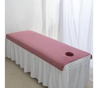 Pink,90x190cm/2.9x6.2ft,Fleece Washable Massage Table Cover with Face Hole,Elastic Massage Bed Cover Large Beauty Massage Couch Cover Suitable for Salons SPA and Therapists