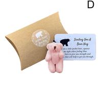 (pink) A Little Pocket Bear Hug Ready To Give Bear Hugs To Whoever Needs One -sz.11760