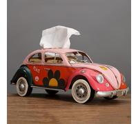 (pink) A Vintage American-Style Creative Industrial Bus Tissue Box, A Decorative Piece For The Living Room, Serving As A Tissue Holder And A Car Ornament.