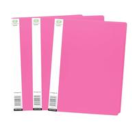 Pink A4 Display Folder, 20 Pockets 40 Views Pages - Presentation Document Folder with Clear Plastic Sleeves, Presentation Project Folders for Certificates, Artwork, Menu Card, Music Sheet (Pack of 3)