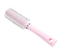 Pink ABS round Roller Hairbrush for Smooth Blowout Styling | Layers and Short Hair, Salon Use or Travel, Scalp-friendly Tips, Volume Boost, Improved Texture