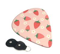 Pink Abstract Fruit Cute Strawberry Cartoon Pattern Guitar Picks Different Thickness Colorful Celluloid Guitar Picks Plectrums for Acoustic Guitar Electric Guitar Bass Ukulele - 0.46mm