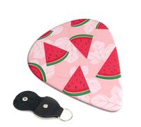 Pink Abstract Fruit Cute Watermelon Cartoon Pattern Guitar Picks with Grip for Acoustic Electric Bass Guitar Accessories - 0.71mm