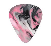 Pink Abstract Ink Marble Gray Artistic print Celluloid Guitar Plectrums for Acoustic Guitar Bass,Guitar Picks with Organizer Box