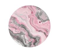 Pink Abstract Ink Marble Gray Artistic Print Leather Coaster Set of 6, Round Shape Coasters Table Decorative Coffee Cup Beverage Coasters Wine Beer Bar Coasters for Hot Drinks Table Protection