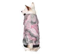 Pink Abstract Ink Marble Gray Artistic Printed Dog Hoodie Soft Dog Sweatshirt Cute Cat Dog Clothes for Small Dogs Kitten Puppy, XL