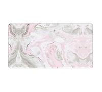 Pink Abstract Ink Marble Gray Artisticprinting Desk Mat Ideal for Large Mouse Pad, Horizontal Oversized Rubber Mouse Pad 16x29.5in,Office