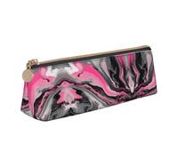 Pink Abstract Marble Gray Artistic Print PVC Coin Purse Money Bag Makeup Case Pencil Pouch Zipper stationery case Women Men, White, One Size, Simple, White, One Size, Simple