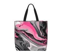 Pink Abstract Marble Gray Artistic Print Tote Bag For Womenshoulder Reusable Shopping Casual Travel Summer Beach Bags