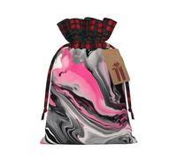 Pink Abstract Marble Gray Artistic Print Xmas Drawstring Gift Bag Wrapping Needs For Christmas Bags Holiday Party Favors