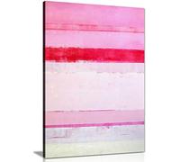 Pink Abstract Stripes Canvas Wall Art Picture Print (24x16)