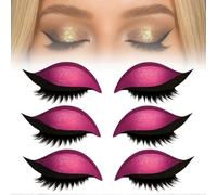 Pink Adjustable False Eyelash Stickers with Eyeshadow, Reusable Quick Eye Makeup for Beginners