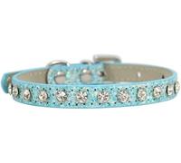 Pink Adjustable Pet Collar with Rhinestones Cats Dogs Collar Leather Decoration Diamond Dog Necklace for Pet Small Dogs,rhinestones sky blue,1.0x25cm-rhinestones sky blue-1.0x30cm