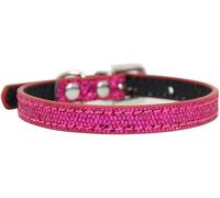 Pink Adjustable Pet Collar with Rhinestones Cats Dogs Collar Leather Decoration Diamond Dog Necklace for Pet Small Dogs,rhinestones sky blue,1.0x25cm-Rose Red-1.0x30cm