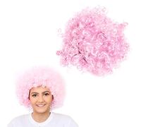 Pink Afro Wig - Fancy Dress Accessory - Funky Large Curly Hair 70's Disco Clown - Perfect for Fancy Dress Events - Pack of 1