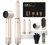 Pink Airbrush 5 in 1, Magic Styler 5 in 1 Hair Styler, Air Brush Hair Styler, Magic Air Styler with Ionic Hair Dryer, Air Curler, Hot Air Brushes for Styling Dry, Straighten, Curl, and Smooth