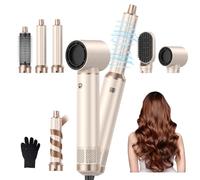 Pink Airbrush 5 in 1, Magic Styler 5 in 1 Hair Styler, Magic Air Styler, Air Brush Hair Styler with Ionic Hair Dryer, Air Curler, Hot Air Brushes for Styling Dry, Curl, Straighten and Smooth