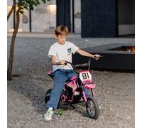 (Pink) AIYAPLAY 24V Battery Powered Ride On Motorcycle with Rear Suspension