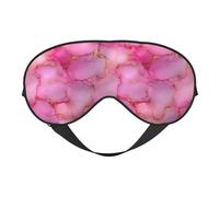 Pink Alcohol Ink Floral Sleep Mask Eye Mask with Adjustable Strap, Eye Sleep Shade Cover Blocks Light for Women Men Airplane Travel Nap Meditation