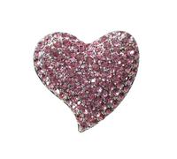 Pink Alloy Rhinestone Heart Shaped Brooch Decorative Corsage for Women | Lovely Fashion Style, Lightweight Comfortable Finish, Suitable for Party Birthday Bags Backpacks