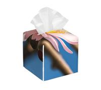 pink almond blossom Print Leather Tissue Box Cover â€“ Elegant Bathroom, Living Room, Table, Desk, Office, Car Organizer Holder