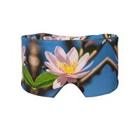 Pink Almond Blossom Print Sleep Eye and Ear Muffs Mask - Adjustable Yoga Travel Headband, Keep Warm Shading Comfortable Aid