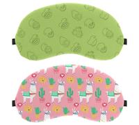 Pink Alpaca Cactus Cute Cartoon Llama 2-Pack Light-Blocking Soft Breathable Eye Masks Sleep Mask Eye Patch